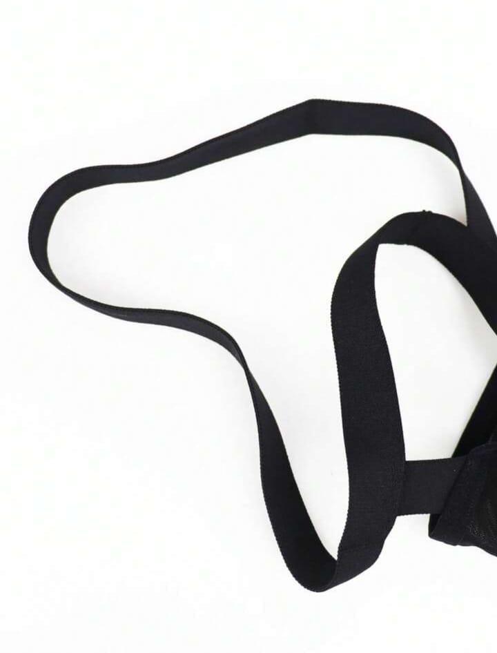 Sheer mesh cage brief in black